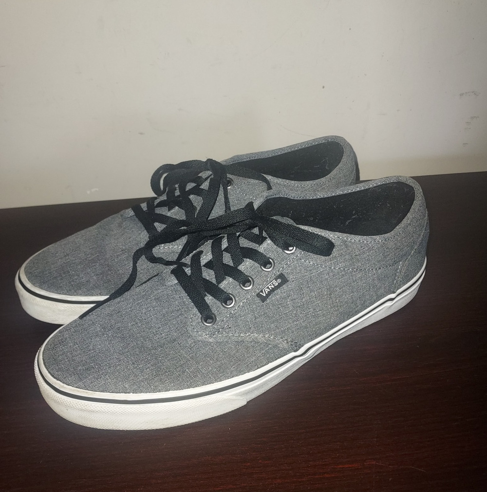 Vans Off The Wall Mens Sneakers 10.5M Lace Up Canvas Low Top Skateboarding Gray